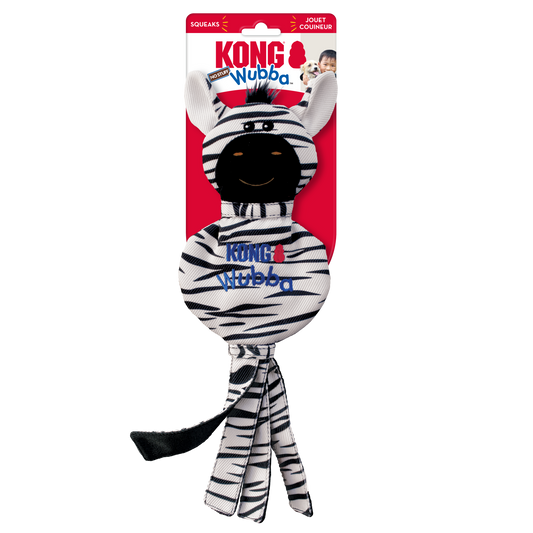 KONG Wubba No-Stuff Zebra